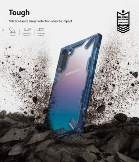 Ringke Fusion X Samsung Galaxy Note 10 Hoesje Blauw afbeelding 2