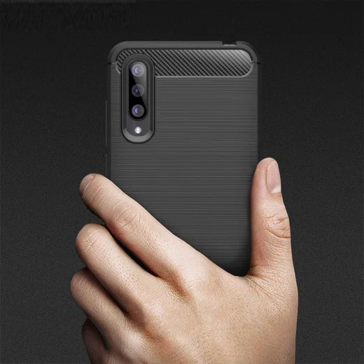 Xiaomi Mi A3 Geborsteld TPU Hoesje Zwart afbeelding 9
