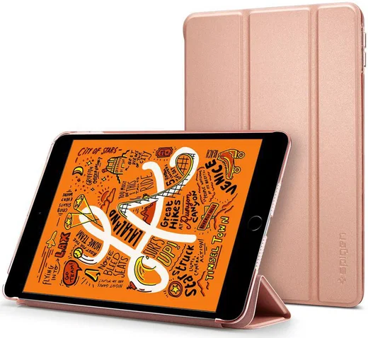 Spigen Smart Fold Hoesje met Standaard Apple iPad Mini 5 Roze Goud afbeelding 13