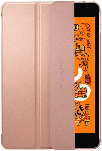 Spigen Smart Fold Hoesje met Standaard Apple iPad Mini 5 Roze Goud afbeelding 3