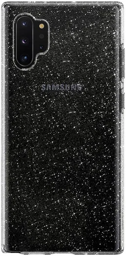 Spigen Liquid Crystal Hoesje Galaxy Note 10 Plus Glitter Transparant afbeelding 3