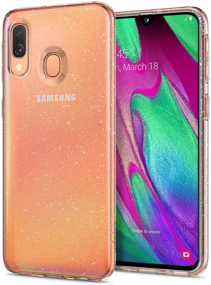Spigen Liquid Crystal Hoesje Samsung Galaxy A40 Glitter Transparant afbeelding 1