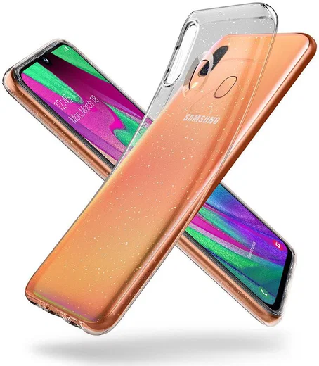 Spigen Liquid Crystal Hoesje Samsung Galaxy A40 Glitter Transparant afbeelding 3