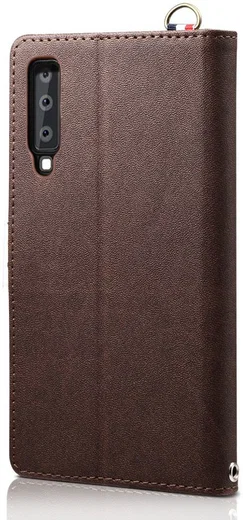 Samsung Galaxy A7 (2018) Retro Dots Portemonnee Hoesje Bruin afbeelding 3