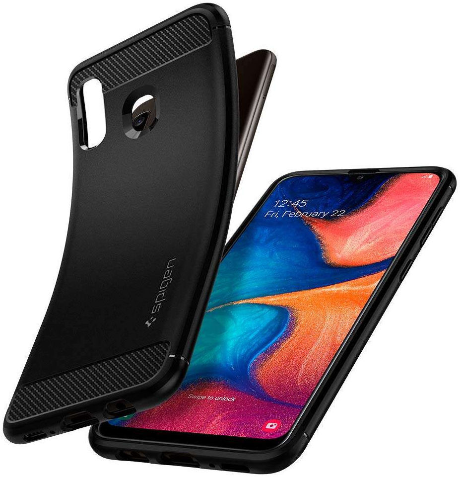 Spigen Rugged Armor Hoesje Samsung Galaxy A20 Zwart afbeelding 2