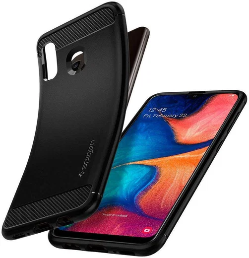 Spigen Rugged Armor Hoesje Samsung Galaxy A20 Zwart afbeelding 2