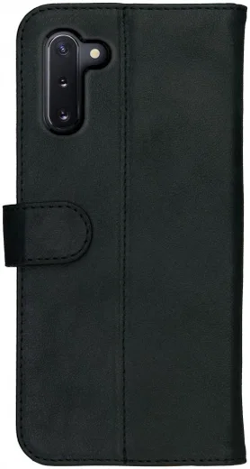 Rosso Deluxe Samsung Galaxy Note 10 Hoesje Echt Leer Book Case Zwart afbeelding 5