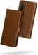 Rosso Deluxe Samsung Galaxy Note 10 Hoesje Echt Leer Book Case Bruin afbeelding 2