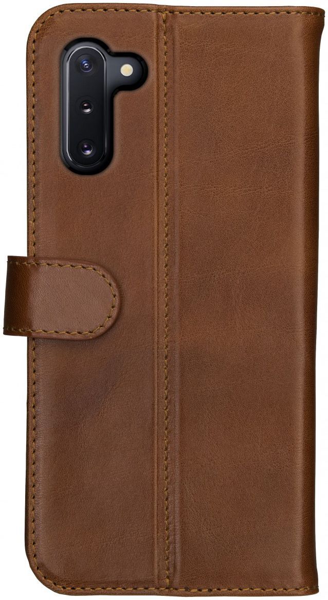 Rosso Deluxe Samsung Galaxy Note 10 Hoesje Echt Leer Book Case Bruin afbeelding 5
