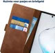 Rosso Deluxe Samsung Galaxy Note 10 Hoesje Echt Leer Book Case Bruin afbeelding 6