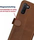 Rosso Deluxe Samsung Galaxy Note 10 Hoesje Echt Leer Book Case Bruin afbeelding 9