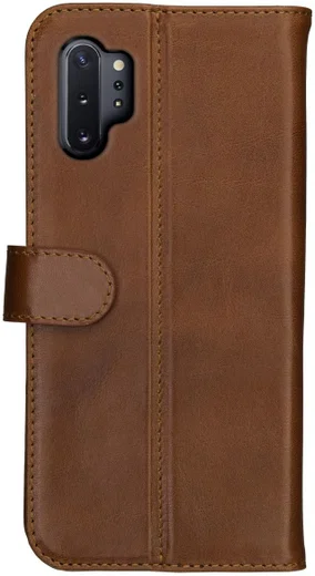 Rosso Deluxe Galaxy Note 10 Plus Hoesje Echt Leer Book Case Bruin afbeelding 5