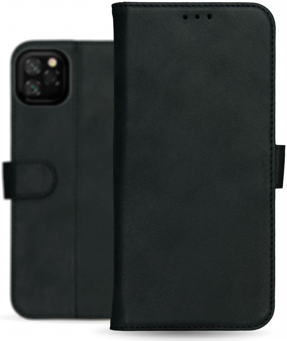 Rosso Deluxe Apple iPhone 11 Pro Hoesje Echt Leer Book Case Zwart afbeelding 5