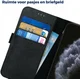 Rosso Deluxe Apple iPhone 11 Pro Hoesje Echt Leer Book Case Zwart afbeelding 9