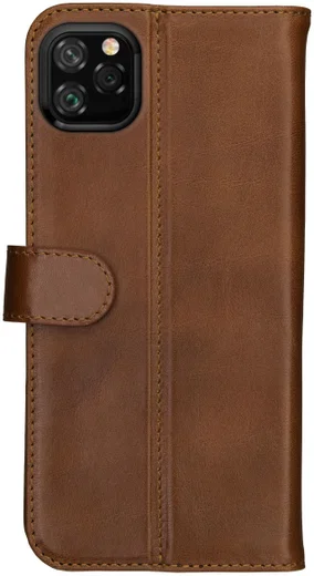 Rosso Deluxe Apple iPhone 11 Pro Hoesje Echt Leer Book Case Bruin afbeelding 6