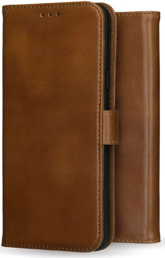 Rosso Deluxe Apple iPhone 11 Hoesje Echt Leer Book Case Bruin afbeelding 10