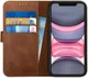 Rosso Deluxe Apple iPhone 11 Hoesje Echt Leer Book Case Bruin