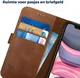Rosso Deluxe Apple iPhone 11 Hoesje Echt Leer Book Case Bruin afbeelding 8