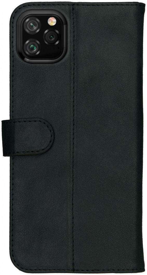 Rosso Deluxe Apple iPhone 11 Pro Max Hoesje Echt Leer Book Case Zwart afbeelding 6