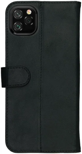 Rosso Deluxe Apple iPhone 11 Pro Max Hoesje Echt Leer Book Case Zwart afbeelding 6