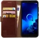 Rosso Element Alcatel 1S (2019) Hoesje Book Cover Bruin afbeelding 1