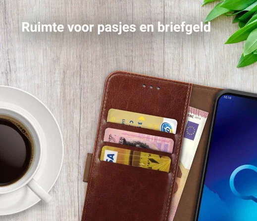 Rosso Element Alcatel 3 (2019) Hoesje Book Cover Bruin afbeelding 8