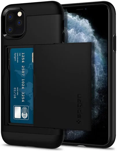 Spigen Slim Armor Card Slot Apple iPhone 11 Pro Max Zwart afbeelding 1