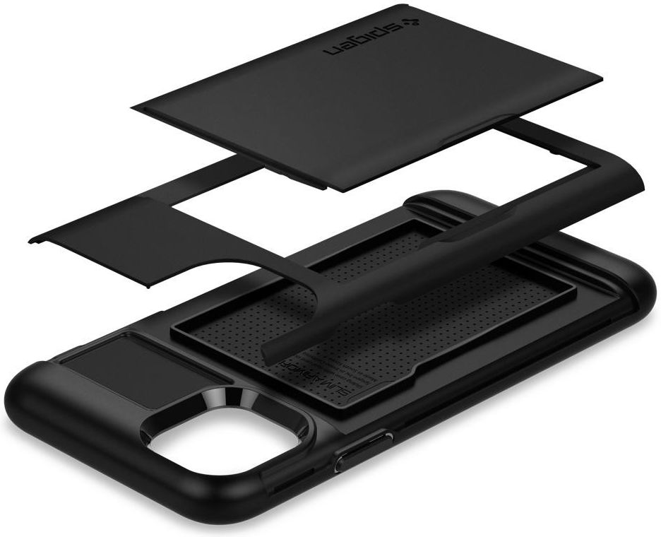 Spigen Slim Armor Card Slot Apple iPhone 11 Pro Max Zwart afbeelding 3