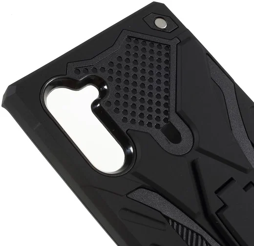 Samsung Galaxy Note 10 Hybride Combo Kickstand Hoesje Zwart afbeelding 3