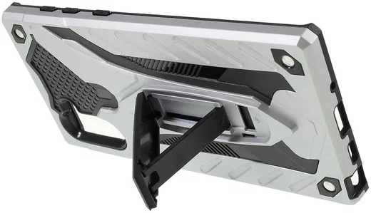 Samsung Galaxy Note 10 Hybride Combo Kickstand Hoesje Zilver afbeelding 4