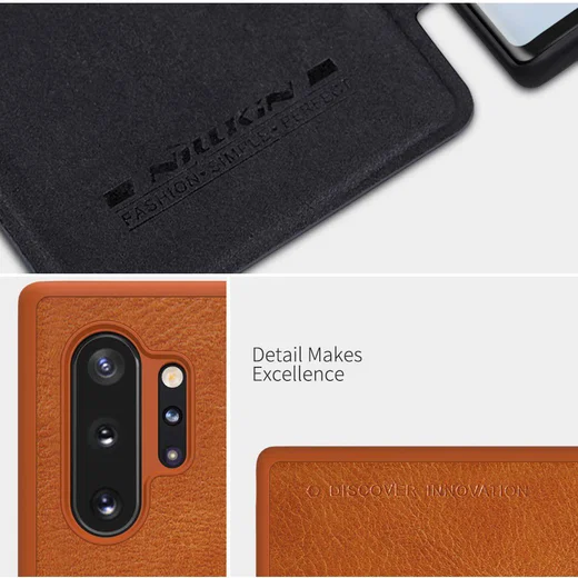 Nillkin Qin Series Flip Hoesje Samsung Galaxy Note 10 Plus Bruin afbeelding 8