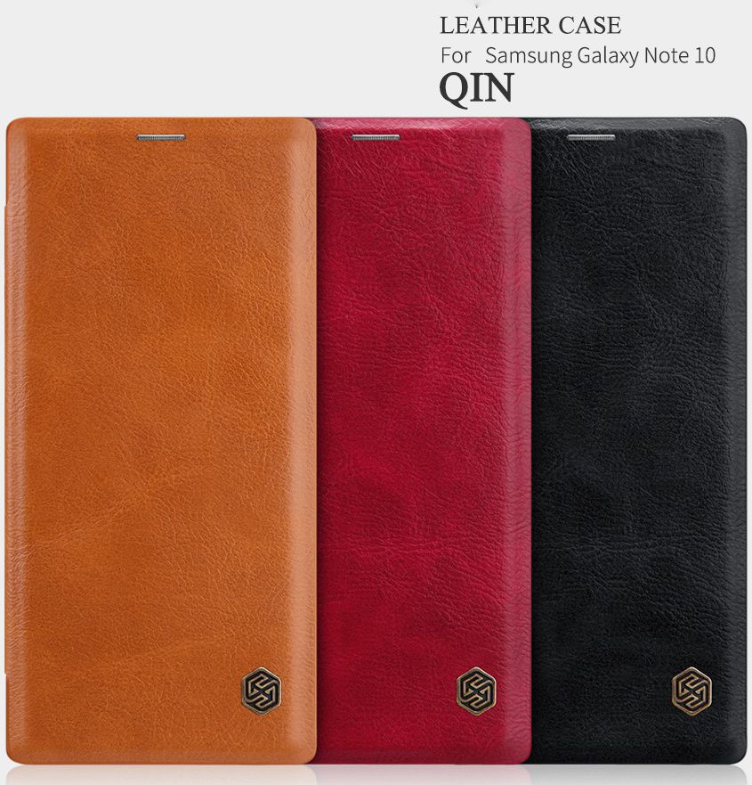 Nillkin Qin Series Flip Hoesje Samsung Galaxy Note 10 Bruin afbeelding 14