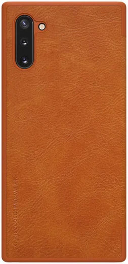 Nillkin Qin Series Flip Hoesje Samsung Galaxy Note 10 Bruin afbeelding 2