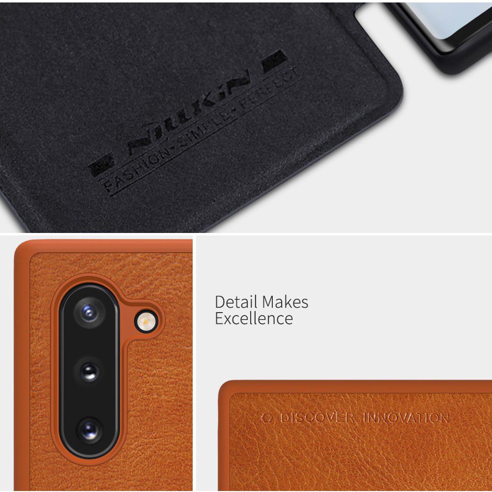 Nillkin Qin Series Flip Hoesje Samsung Galaxy Note 10 Bruin afbeelding 8