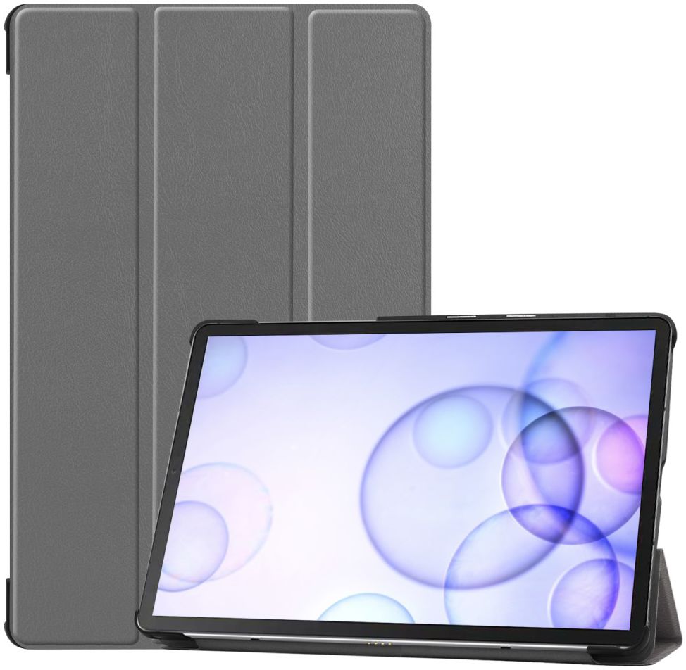Samsung Galaxy Tab S6 Hoes Tri-Fold Grijs afbeelding 2