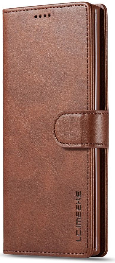 Samsung Galaxy Note 10 Leren Portemonnee Bookcase Hoesje Donker Bruin afbeelding 7