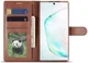Samsung Galaxy Note 10 Leren Portemonnee Bookcase Hoesje Donker Bruin afbeelding 2