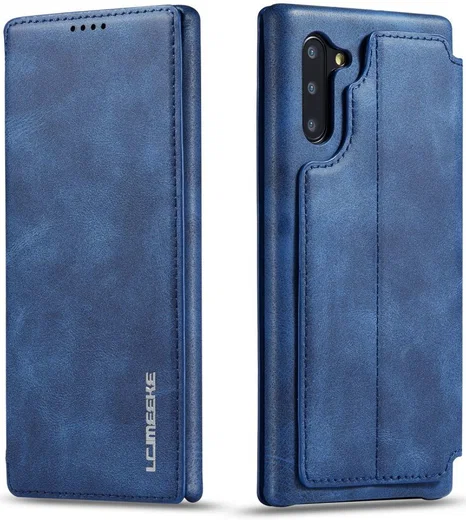 Samsung Galaxy Note 10 Retro Portemonnee Bookcase Hoesje Blauw afbeelding 2