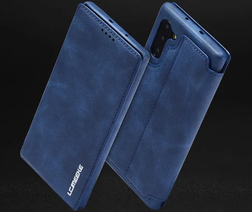 Samsung Galaxy Note 10 Retro Portemonnee Bookcase Hoesje Blauw afbeelding 8