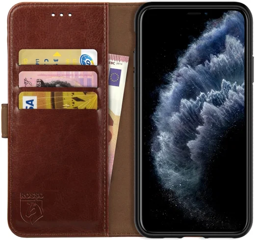 Rosso Element Apple iPhone 11 Pro Max Hoesje Book Cover Bruin afbeelding 1