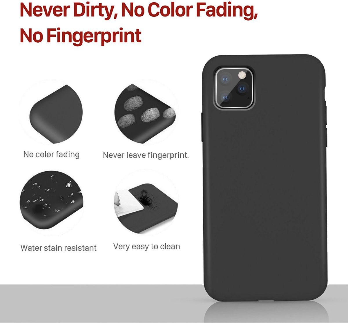 Apple iPhone 11 Pro Full Covered Siliconen Hoesje Zwart afbeelding 4