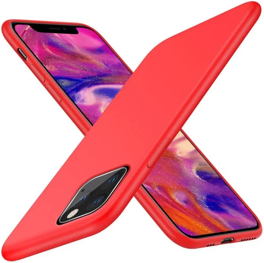 Apple iPhone 11 Pro Max Full Covered Siliconen Hoesje Rood afbeelding 2