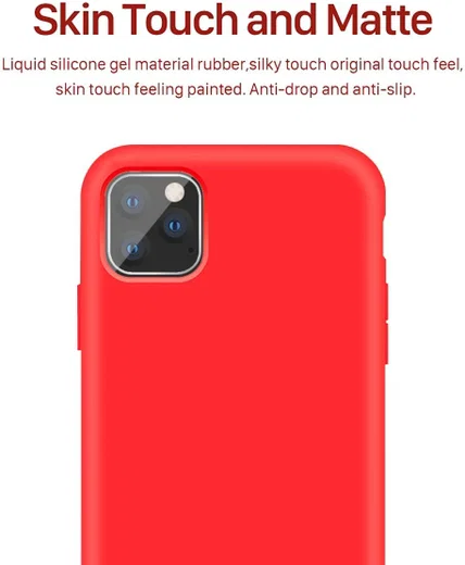 Apple iPhone 11 Pro Max Full Covered Siliconen Hoesje Rood afbeelding 3