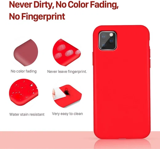 Apple iPhone 11 Pro Max Full Covered Siliconen Hoesje Rood afbeelding 4