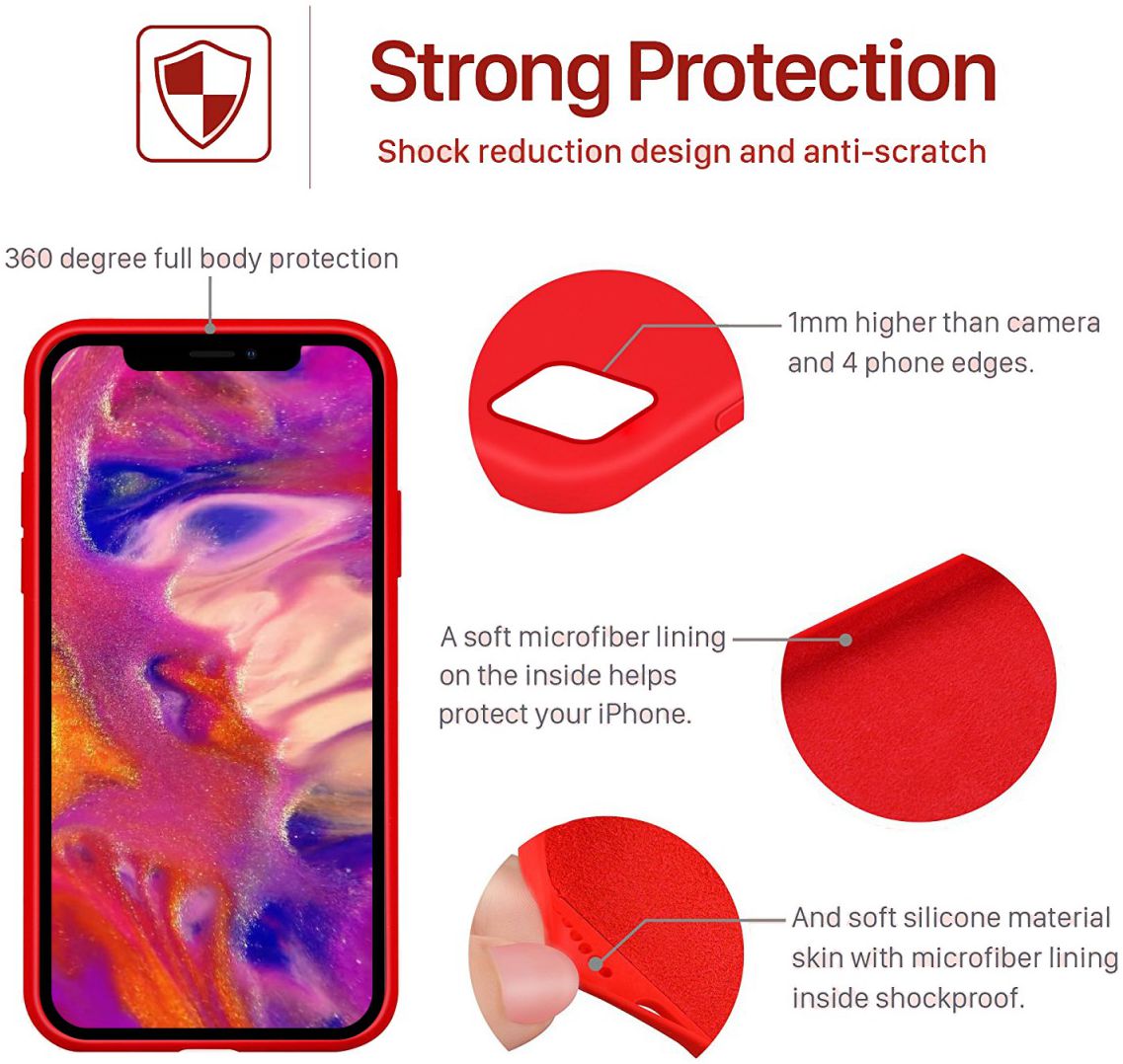 Apple iPhone 11 Pro Max Full Covered Siliconen Hoesje Rood afbeelding 5