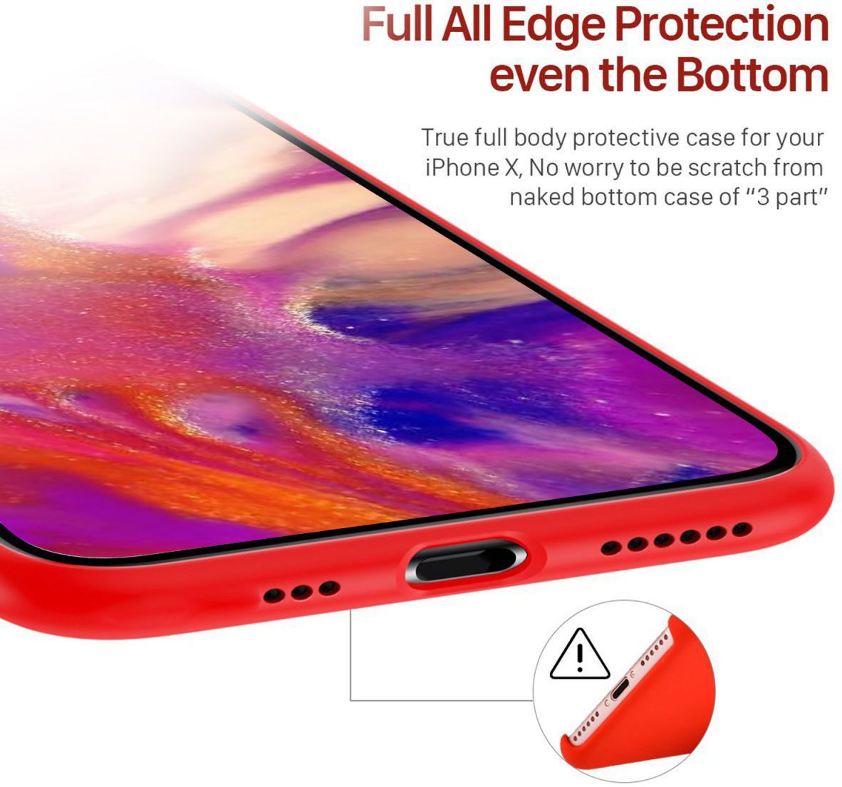 Apple iPhone 11 Pro Max Full Covered Siliconen Hoesje Rood afbeelding 6