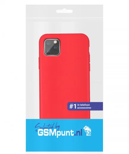 Apple iPhone 11 Pro Max Full Covered Siliconen Hoesje Rood afbeelding 8