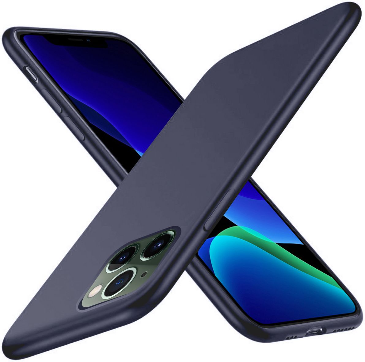 Apple iPhone 11 Pro Max Full Covered Siliconen Hoesje Blauw afbeelding 3