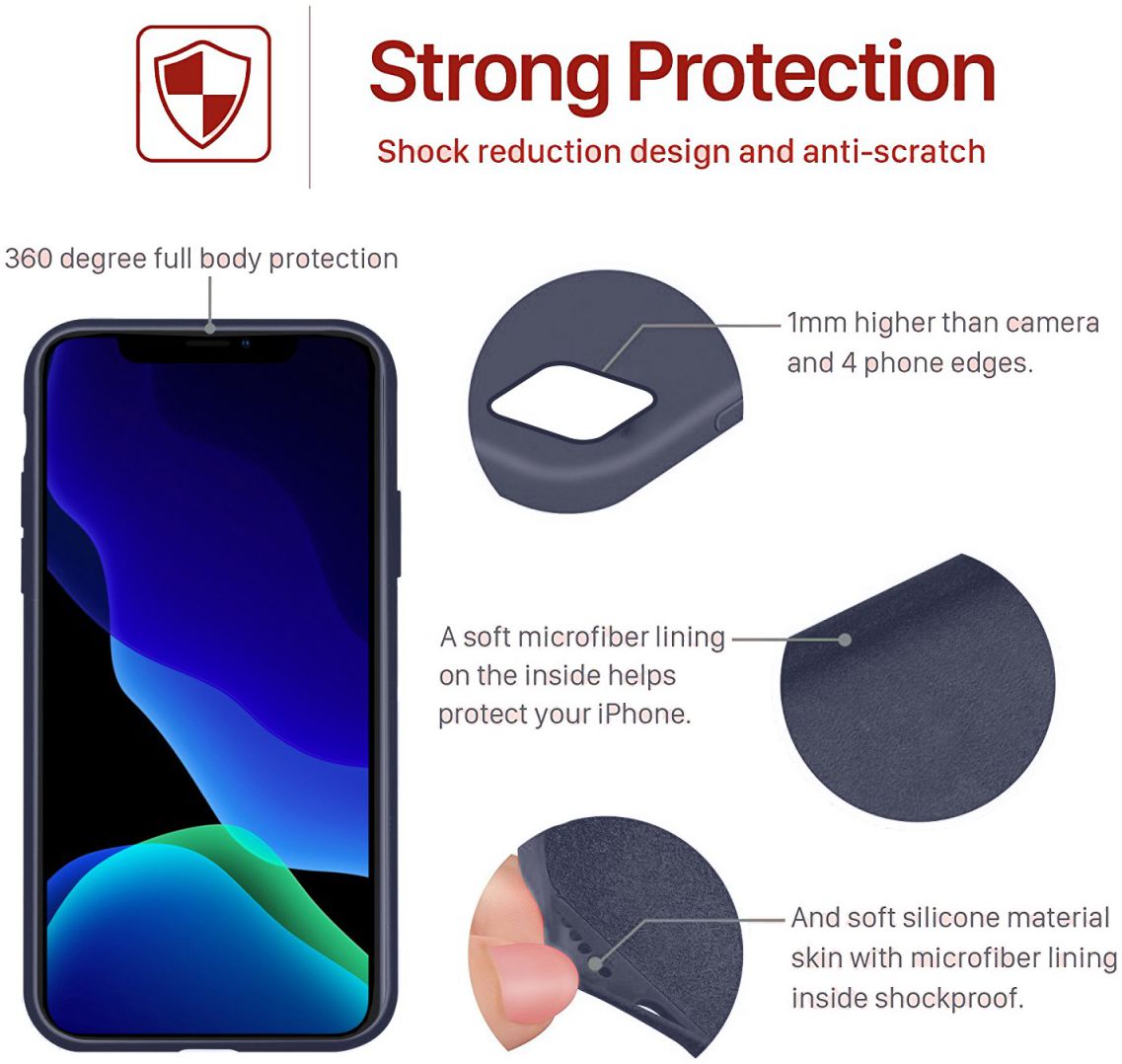Apple iPhone 11 Pro Max Full Covered Siliconen Hoesje Blauw afbeelding 5