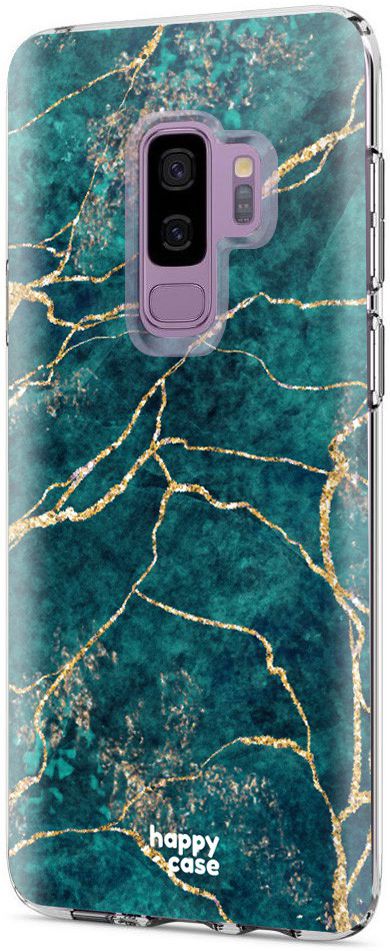 HappyCase Samsung Galaxy S9 Plus Flexibel TPU Hoesje Aqua Marmer Print afbeelding 5